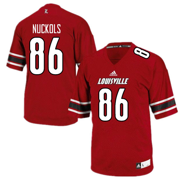 Men #86 Chris Nuckols Louisville Cardinals College Football Jerseys Sale-Red - Click Image to Close